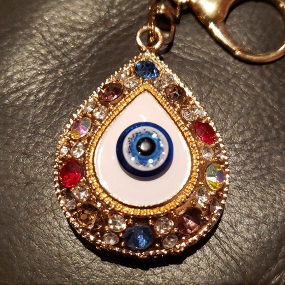 Studded Evil Eye Keychain NWT - Picture 2 of 3